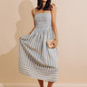 Shoreline Muse Linen-Blend Stripe Midi Dress Image - 1