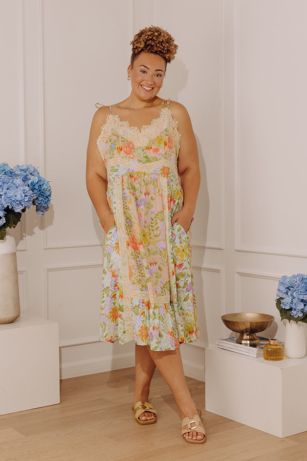 dress whimsical Whimsical Ways Floral Midi Dress Curves 1XL / peach
