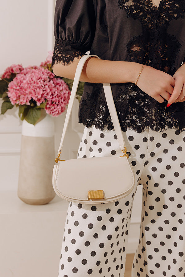 Simple Staple Faux Leather Purse in Ivory Image - 1