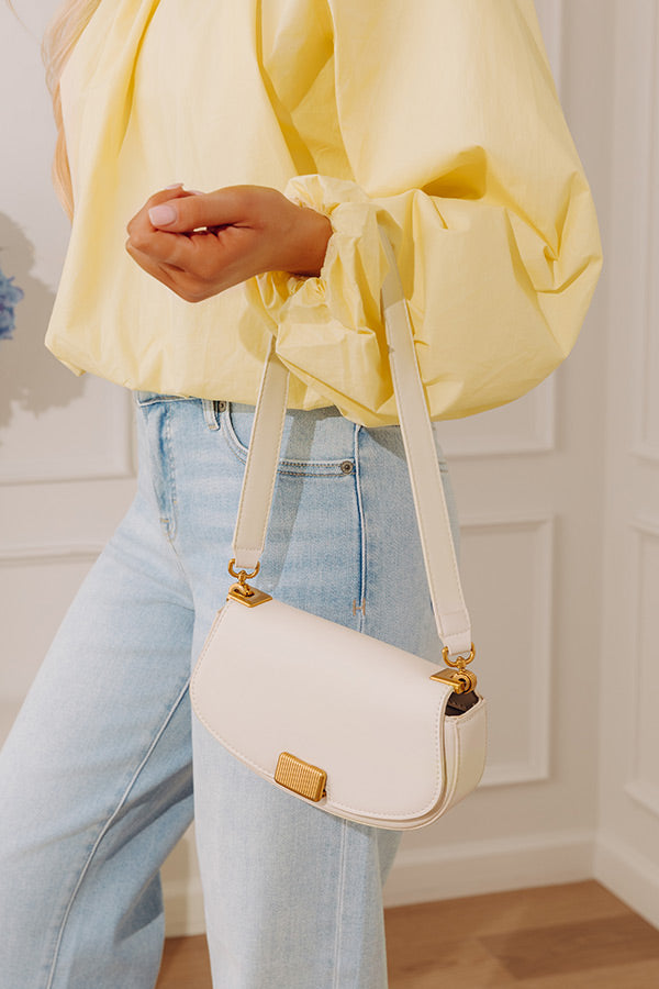 Simple Staple Faux Leather Purse in Ivory Image - 1