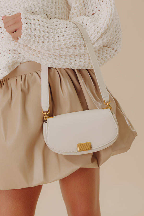 Simple Staple Faux Leather Purse in Ivory Image - 1
