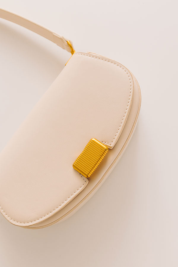Simple Staple Faux Leather Purse in Ivory Image - 3