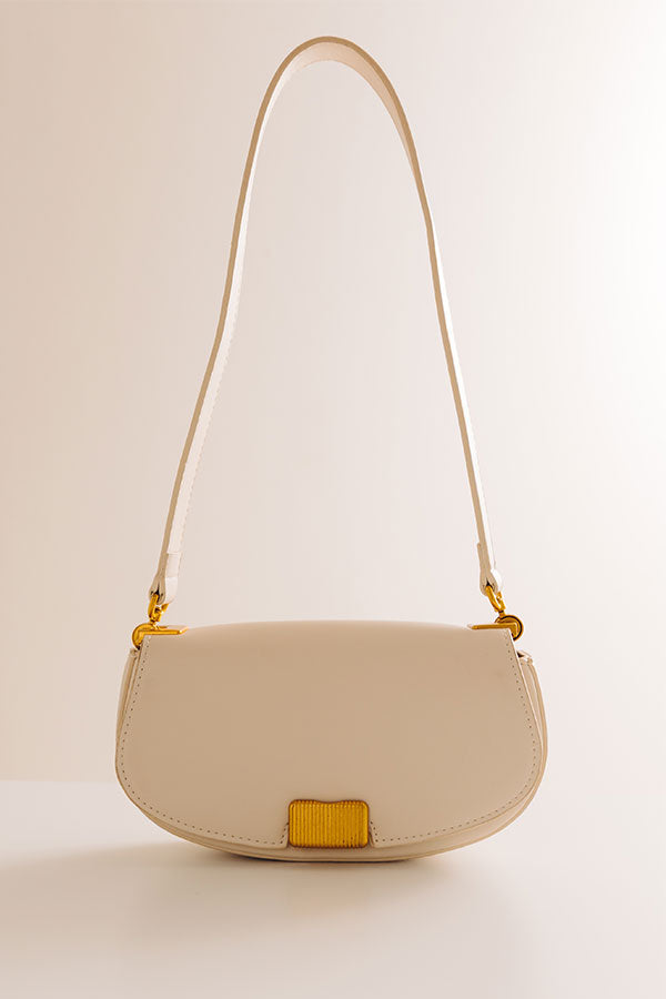 Simple Staple Faux Leather Purse in Ivory Image - 5