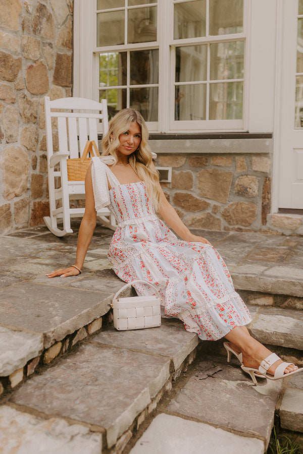 Prairie Bloom Floral Tiered Midi Dress Image 1