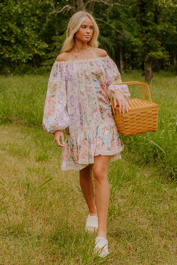 Romance In The Air Floral Off Shoulder Mini Dress Image 1