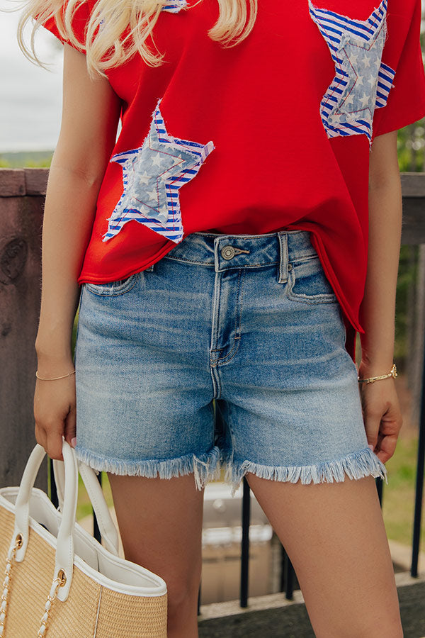 HIDDEN JEAN Bailey High Waist Frayed Shorts Image - 2