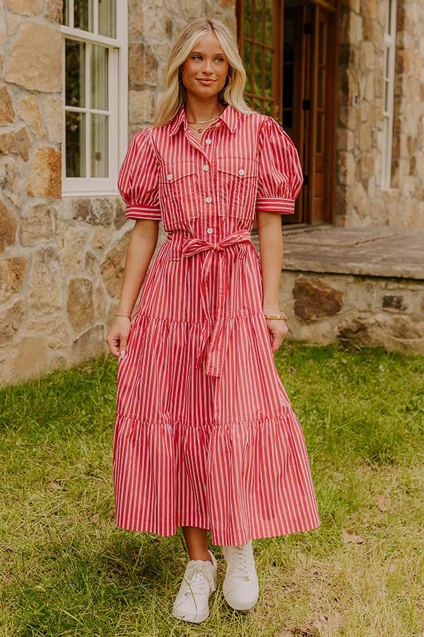 Picnic Date Stripe Midi Dress Image 1