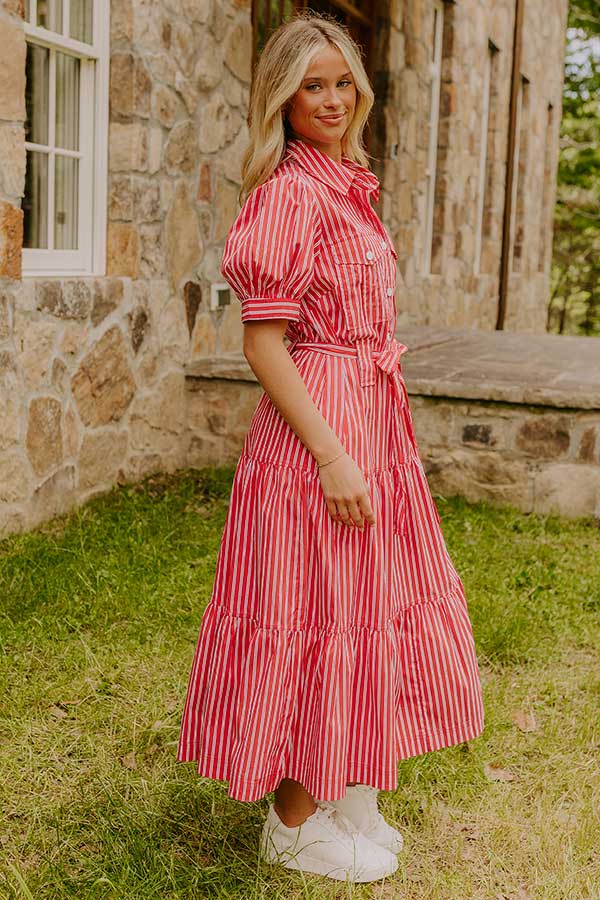Picnic Date Stripe Midi Dress Image 3
