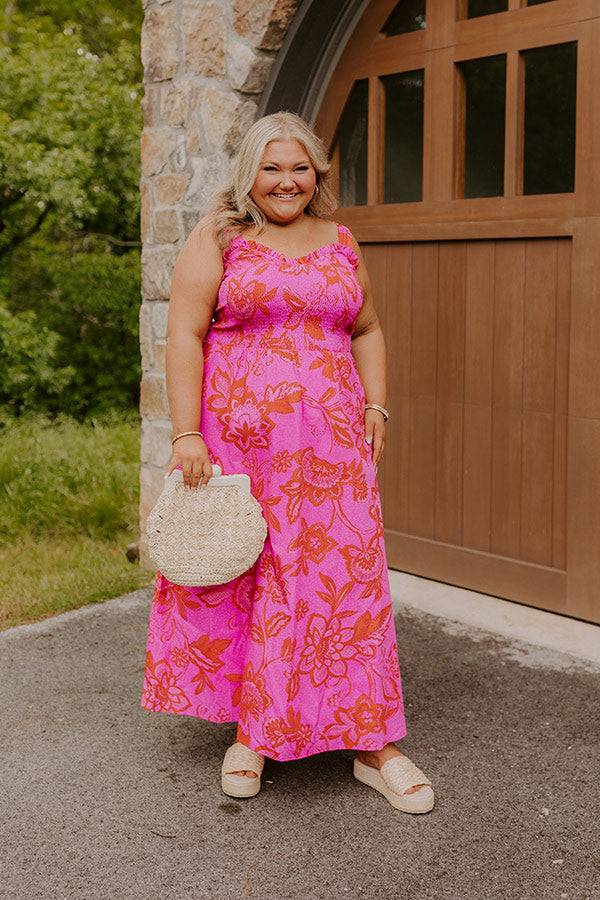 Fiesta On The Square Floral Midi Dress Curves Image 1