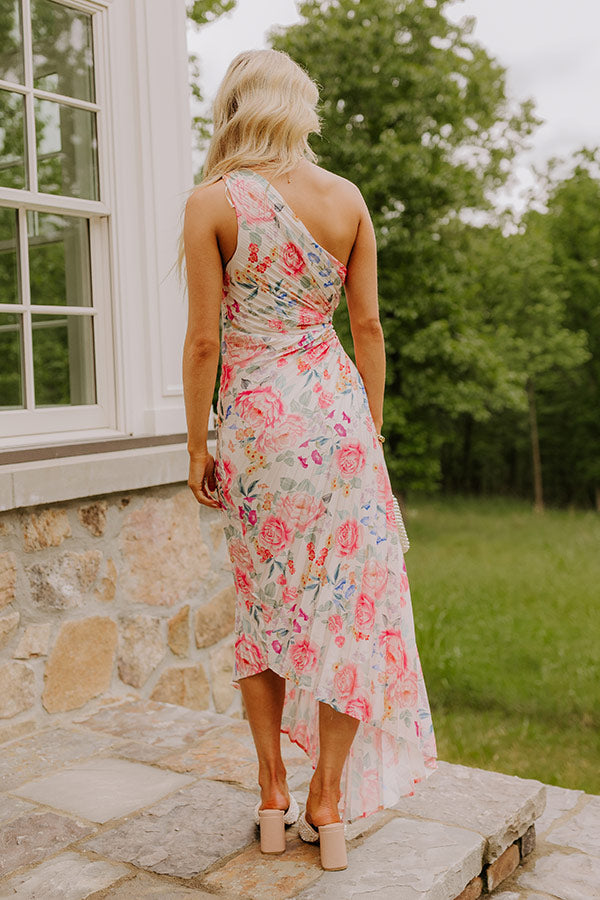 Aways My Amour Pleated Floral Maxi Dress M / Pink Aways My Amour Pleated Floral Maxi Dress M / Pink