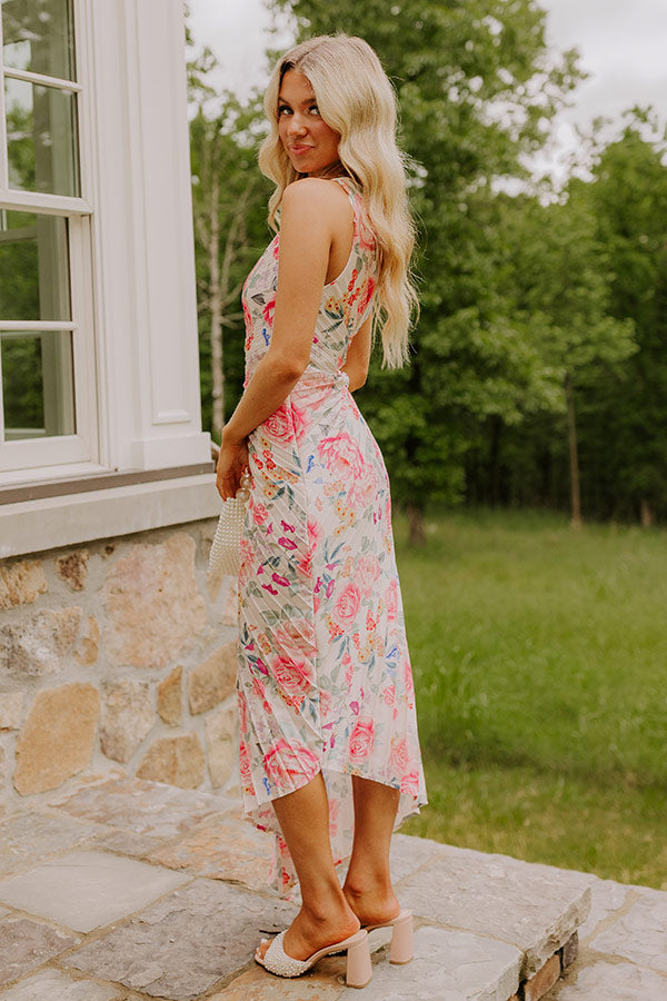 pleated floral maxi dress Bayley Floral Pleated Maxi Dress