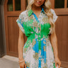 Cruise Ready Floral Mini Dress in Green Image 1