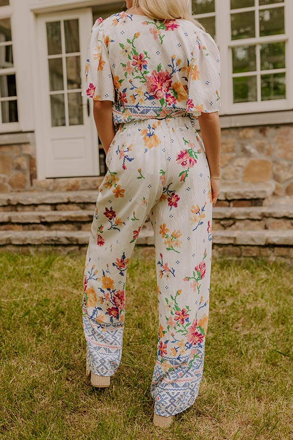 Boho Chic High Waist Floral Pants Image 5