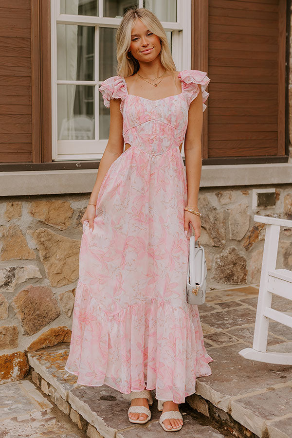 pink floral cutout dress Pink Cutout Floral Dress Juniper