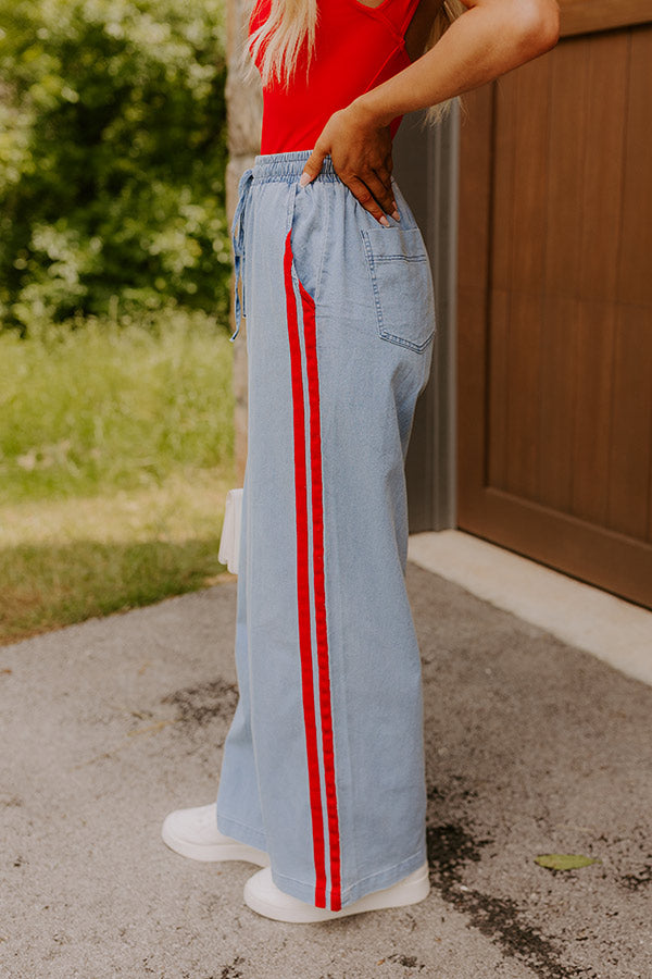 The Sofia Midrise Wide Leg Pants in Red Image 5