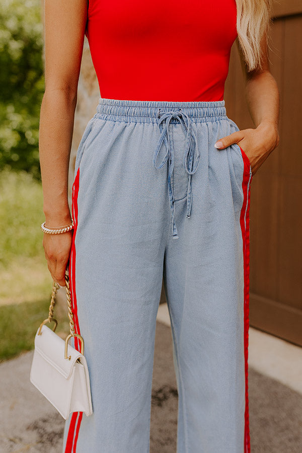 The Sofia Midrise Wide Leg Pants in Red Image 4