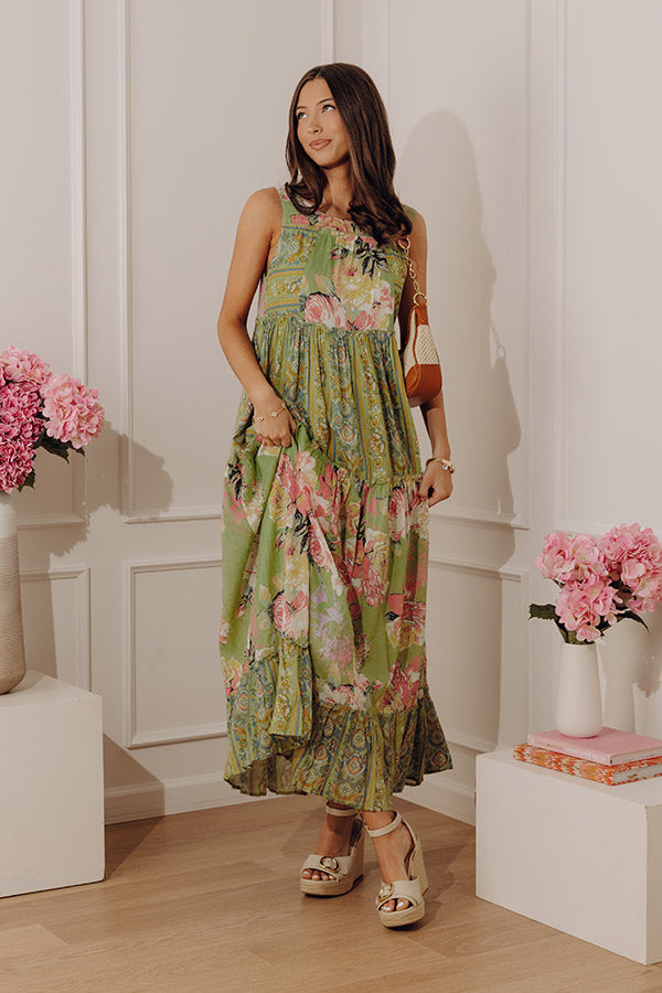 Petal Promenade Tiered Maxi Dress Image - 1