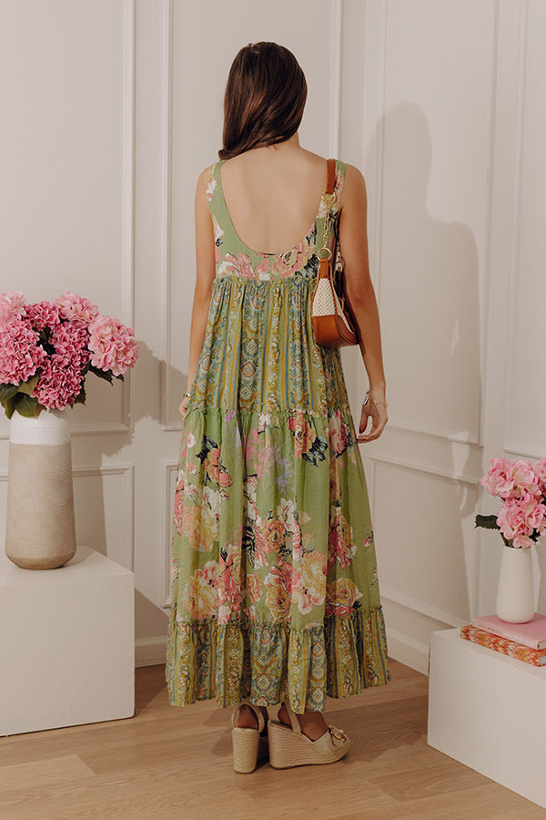 Petal Promenade Tiered Maxi Dress Image - 3