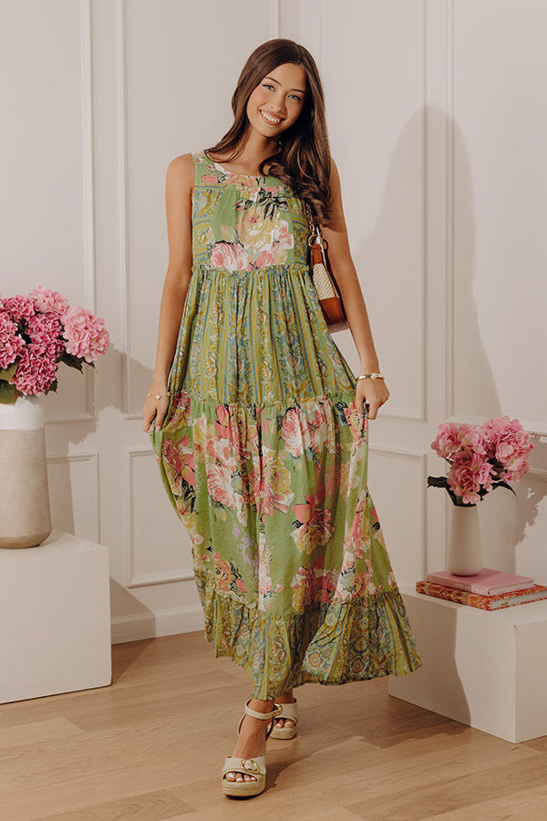 Petal Promenade Tiered Maxi Dress Image - 4