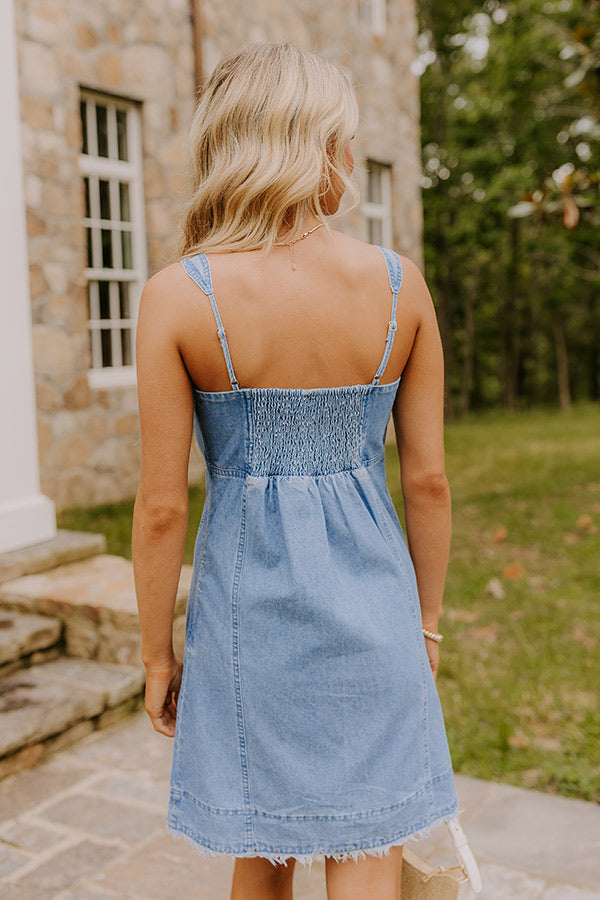 buy denim dress online Blue Meli Women's Waisted Lightweight Denim Dress 3/4 Sleeve Maxi Shirt Dress - Size 0