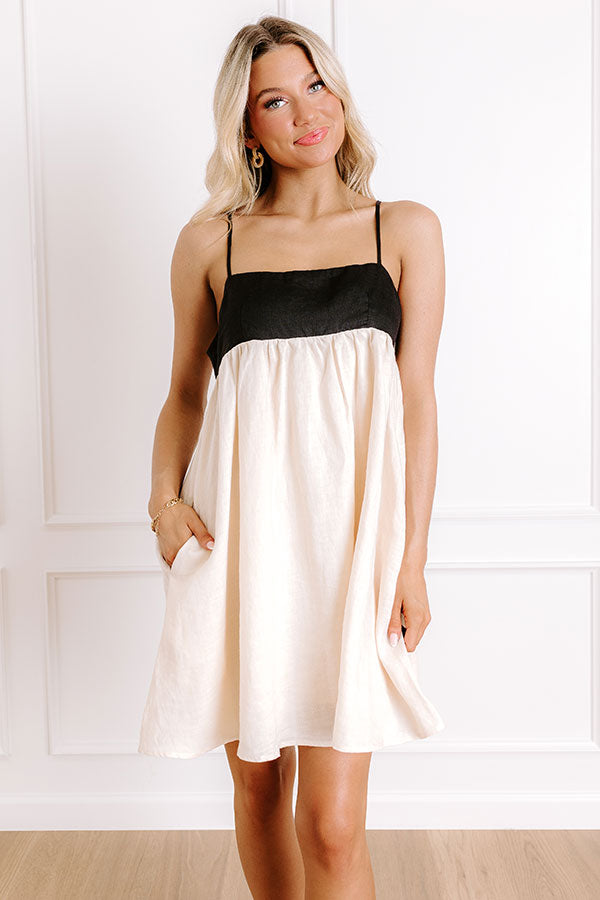 Block Party Chic Color Block Mini Dress in Cream Image 4