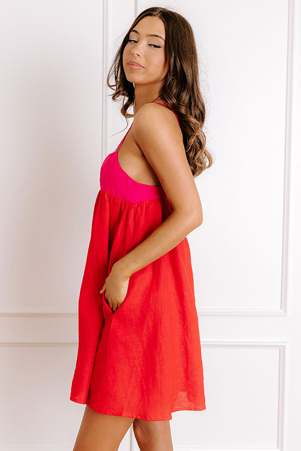 Block Party Chic Color Block Mini Dress in Red L / Red Block Party Chic Color Block Mini Dress in Red L / Red