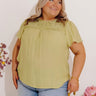 Easy Going Lace Top in Lime Punch Curves Image - 1