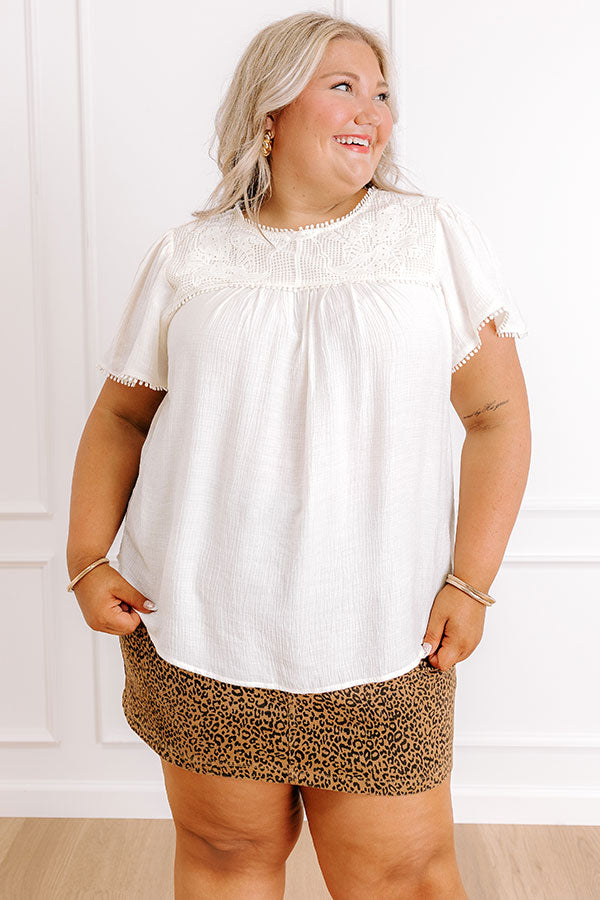 Easy Going Lace Top in Cream Curves Image 1