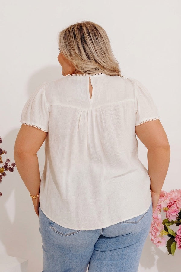 Easy Going Lace Top in Cream Curves Image - 4