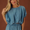 Small Town Cutie Chambray Bubble Top Image - 1