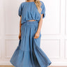 Small Town Cutie High Waist Chambray Maxi Skirt Image 1