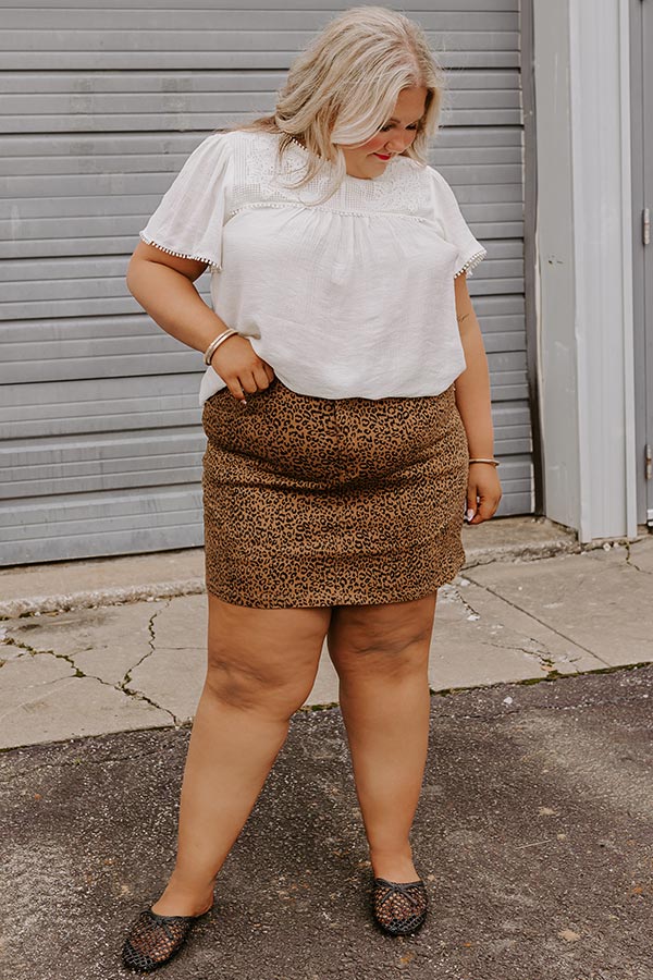 The Carlie High Waist Leopard Mini Skirt Curves Image 1