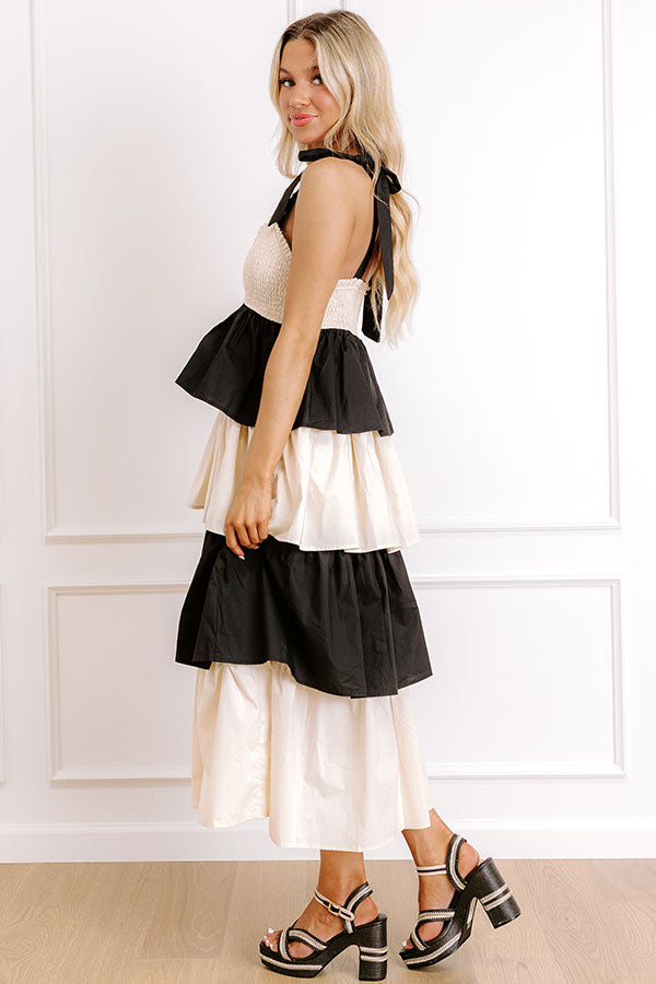 Formal Flair Tiered Midi Dress Image 3