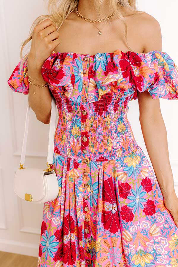Fiesta Bloom Smocked Midi Dress Image 2