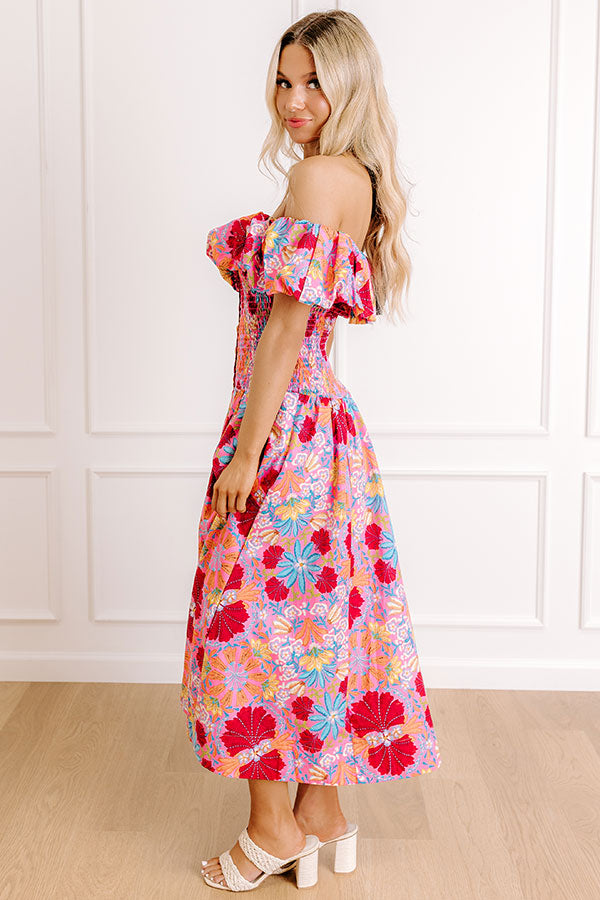 Fiesta Bloom Smocked Midi Dress Image 4