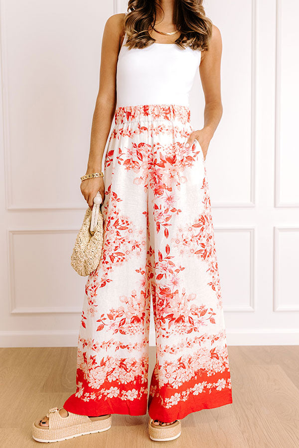 Villa Views High Waist Linen-Blend Pants Image 1