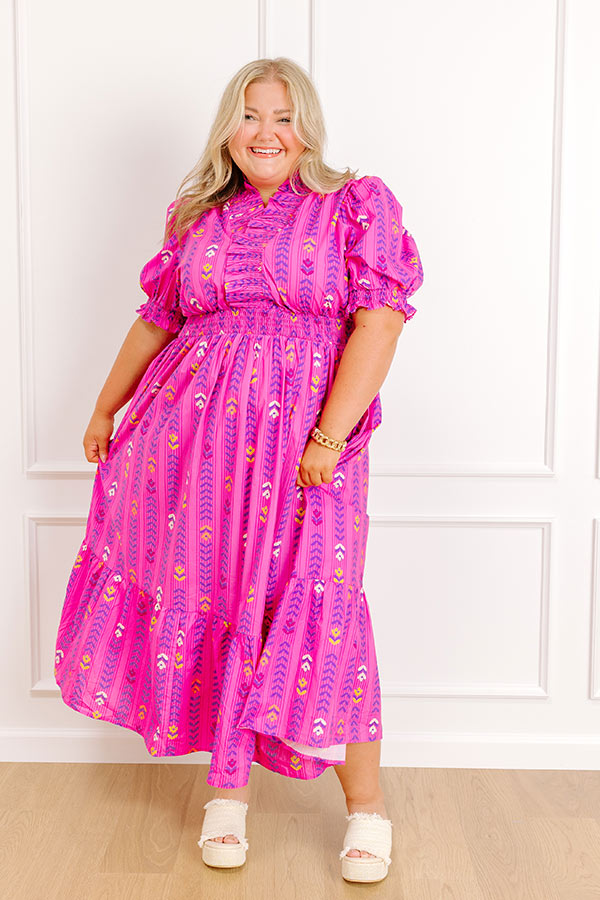 Sunday Chic Floral Midi Dress Curves Image 1