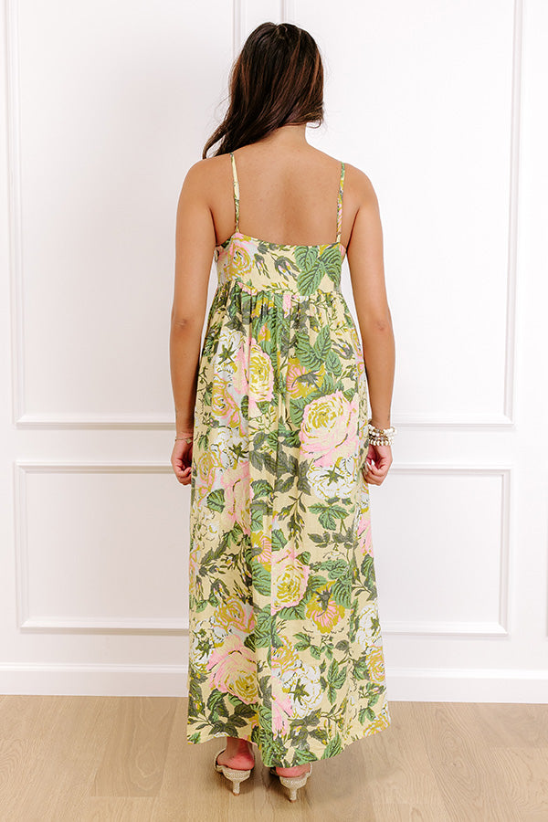 Golden Hour Chic Linen-Blend Midi Dress Image 5