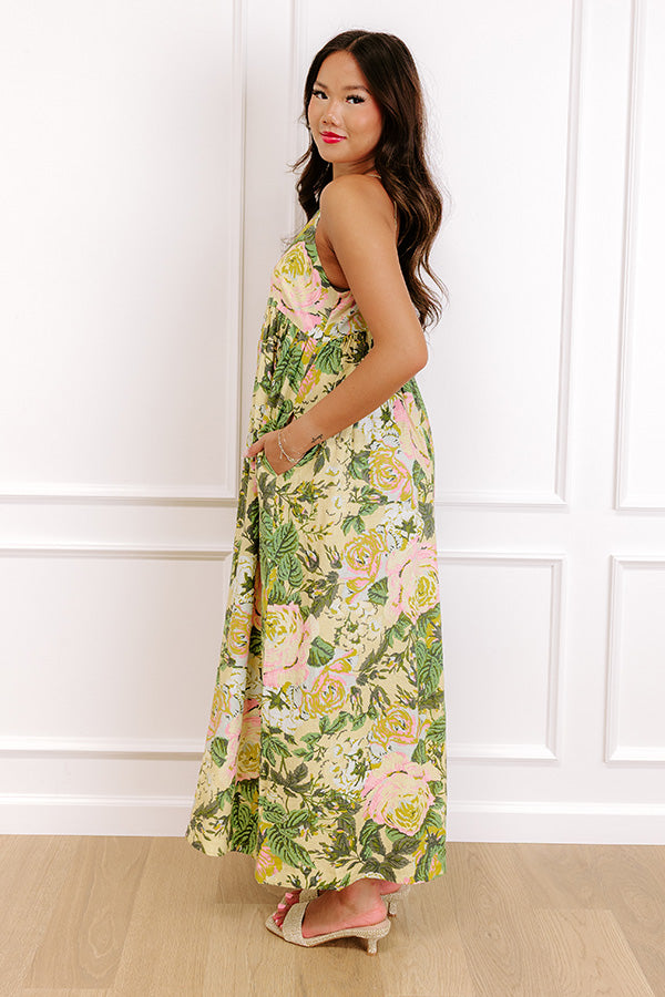 Golden Hour Chic Linen-Blend Midi Dress Image 4