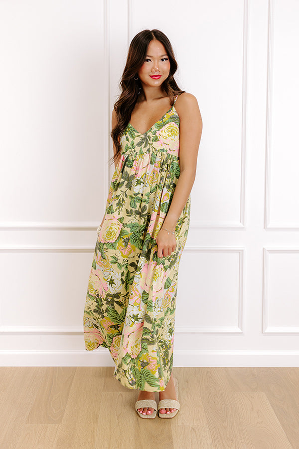 Golden Hour Chic Linen-Blend Midi Dress Image 2