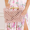 Coastal Cutie Crochet Clutch in Blush Image 1