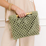 Coastal Cutie Crochet Clutch in Olive Image 1