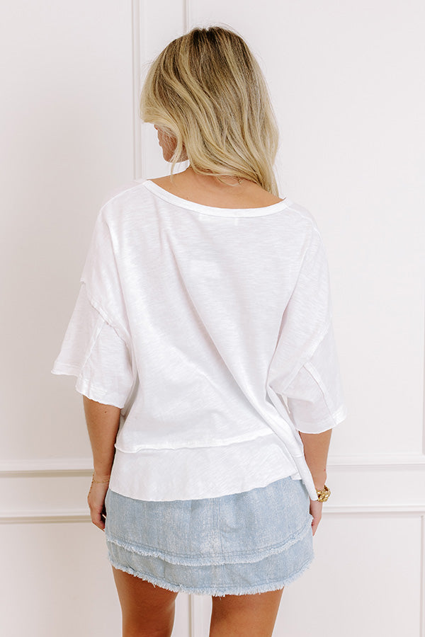 Simple Sway Oversized Crop Tee In White Image 3