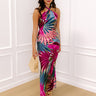 Tropical Mindset Floral Satin Maxi Dress Image 1