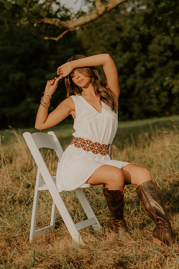 Boardwalk Brunch Babydoll Mini Dress In White