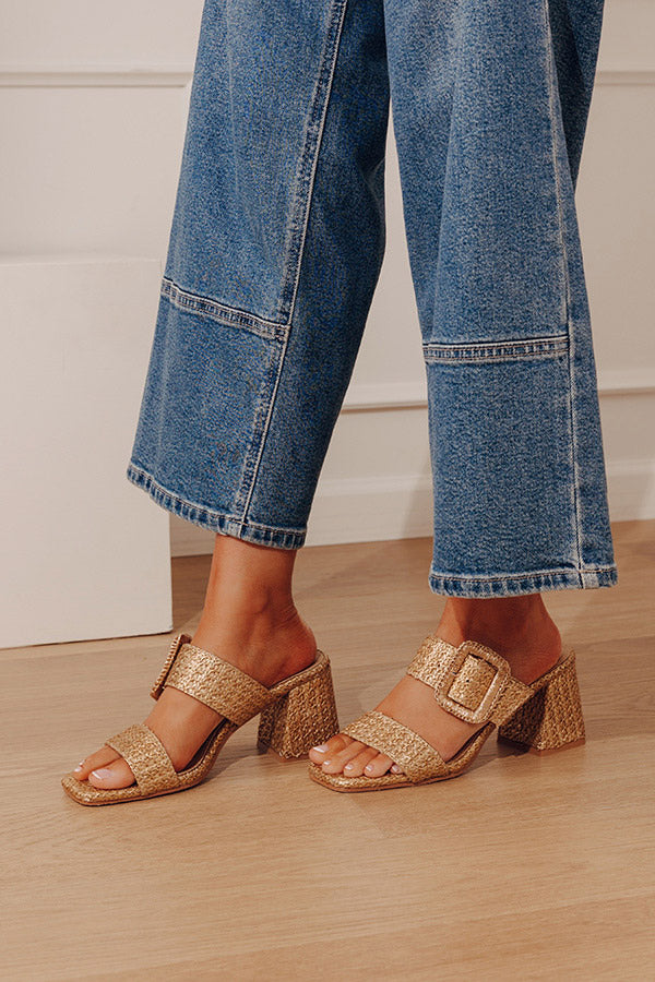 The Lucy Woven Heel in Gold