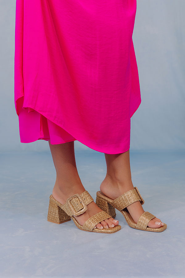 The Lucy Woven Heel in Gold