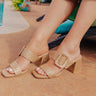 The Lucy Woven Heel in Gold Image - 1