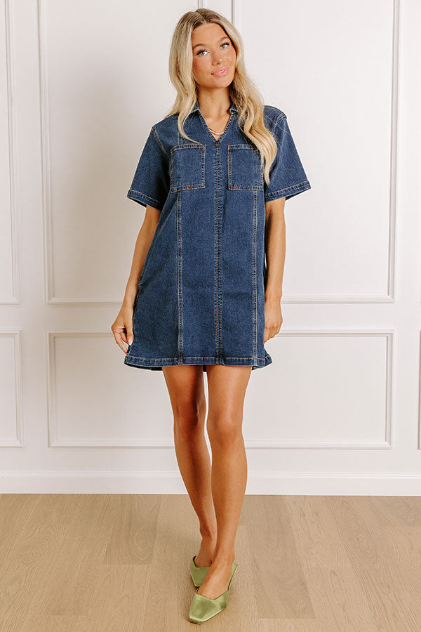 Darling Moment Denim Mini Dress Image 3