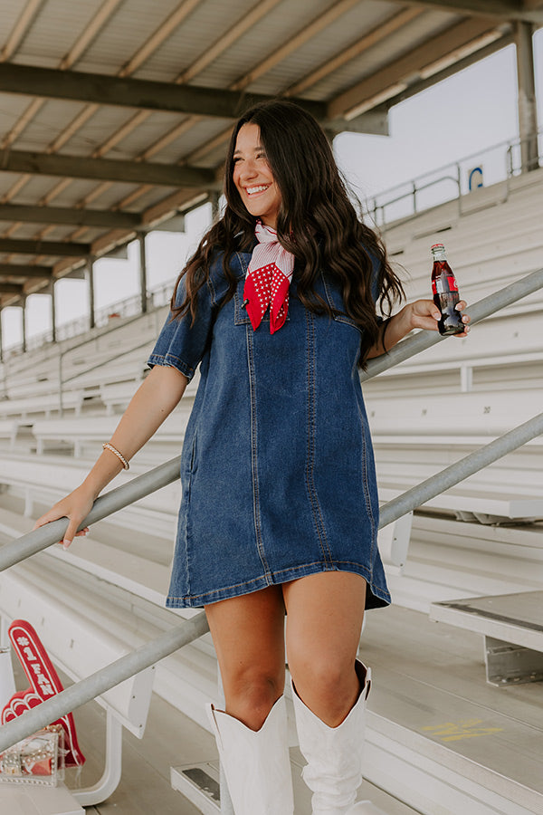 Darling Moment Denim Mini Dress Image - 1